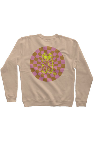 Kaleidoscope Checker Crewneck - Sandstone