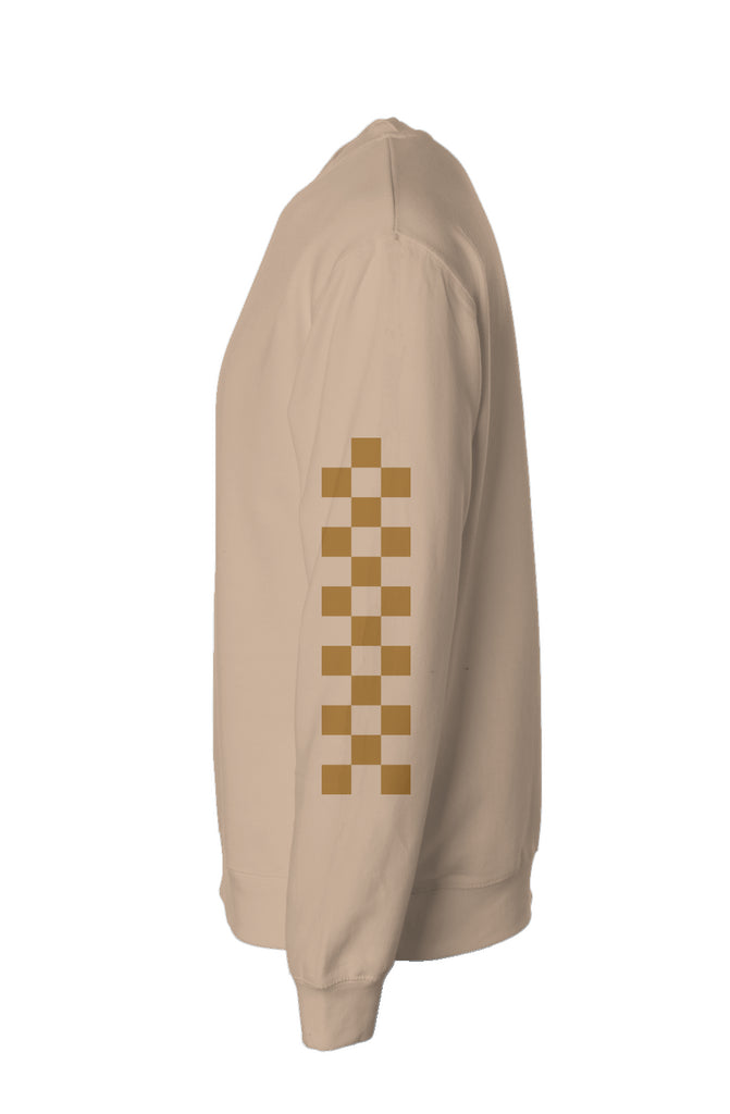 Kaleidoscope Checker Crewneck - Sandstone