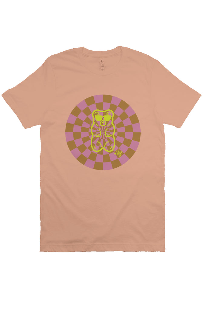Kaleidoscope Checker Graphic Tee - Sunset