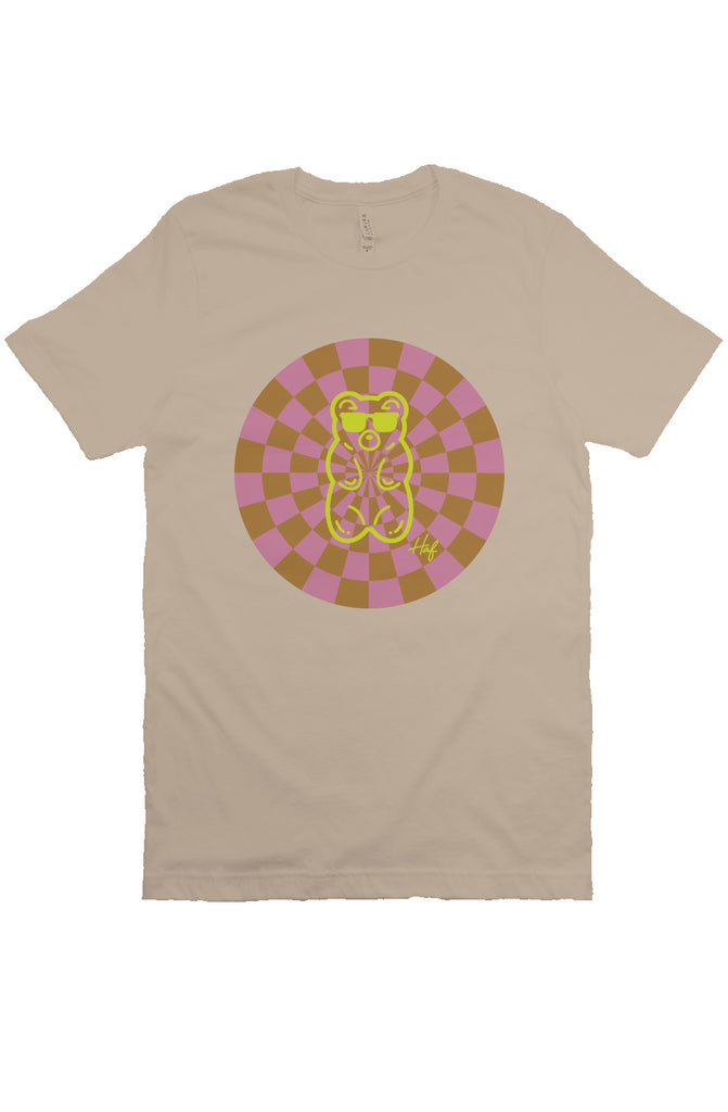 Kaleidoscope Checker Graphic Tee - Tan