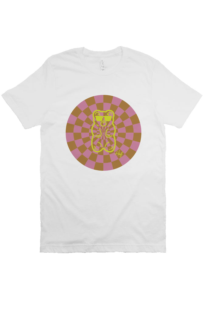 Kaleidoscope Checker Graphic Tee - White